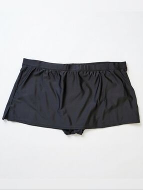 3/$20 ALIA Swim Skirt with Built-in Briefs Womens Plus Size 16 Solid Black